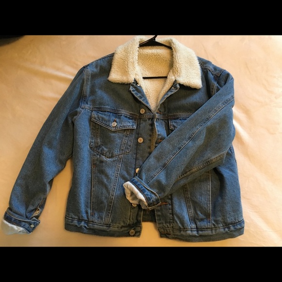 fuzzy denim jacket